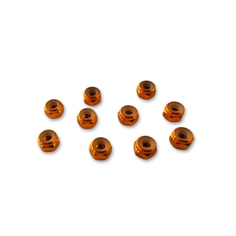 Alu Stoppmuttern M3 orange (10) / HSPX509
