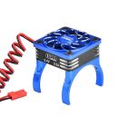 GPM TRX MiniMaxx/Mini-XRT/MiniSlash/Jato 4x4/MiniRally Alu-Halter für HighSpeed Lüfter 36mm blau / GPMXRTM018FANV1B