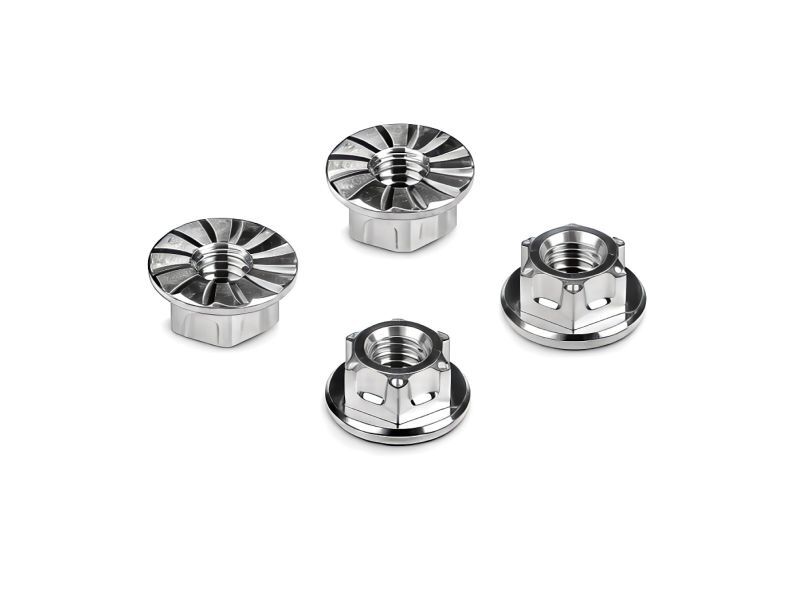 HUDY TITANIUM NUT M4 WITH SERRATED FLANGE (4) / HUD296542