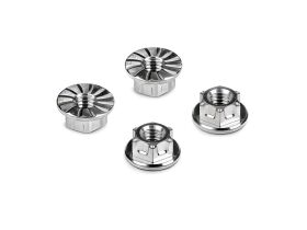HUDY TITANIUM NUT M4 WITH SERRATED FLANGE (4) / HUD296542