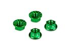 HUDY TITANIUM NUT M4 WITH SERRATED FLANGE - GREEN (4) / HUD296542-G