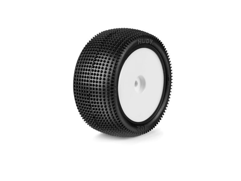 HUDY 1/10 OFF-ROAD PRE-GLUED TIRE 2WD/4WD REAR CARPET - 102 - MED / HUD856102-M