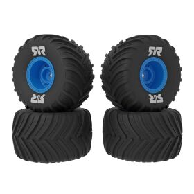 ARRMA dBoots Chevron Mounted Tire Set Glued Blue (2...