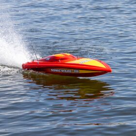 Pro Boat Sonicwake 36" V3 Deep-V Rennboot RTR, selbstaufrichtend, rot / PRB-2171T2