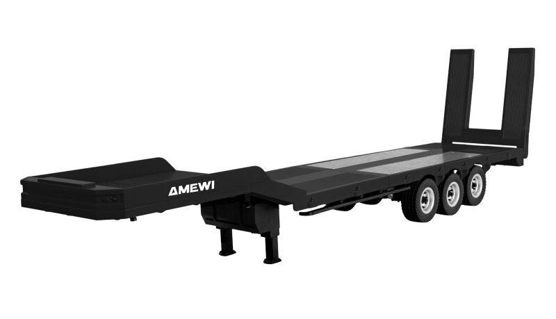 AMEWI Tieflader-Sattelauflieger Dreiachser für Scania 1:18 schwarz / 22761