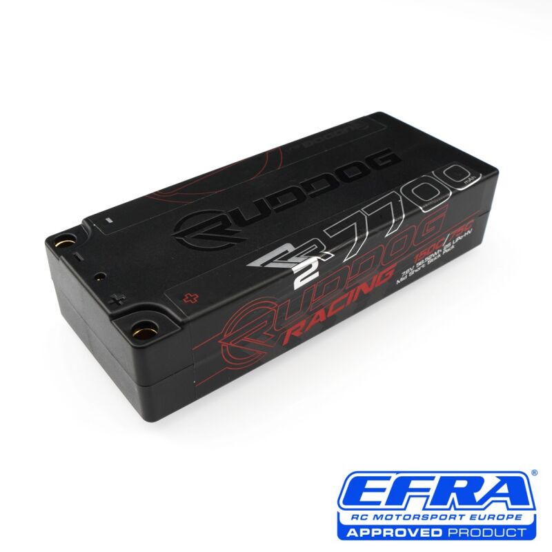 RUDDOG Racing RR2 7700mAh 150C/75C 7.6V 25mm Mid Short 113mm Stick Pack LiPo-HV Battery / RP-0861