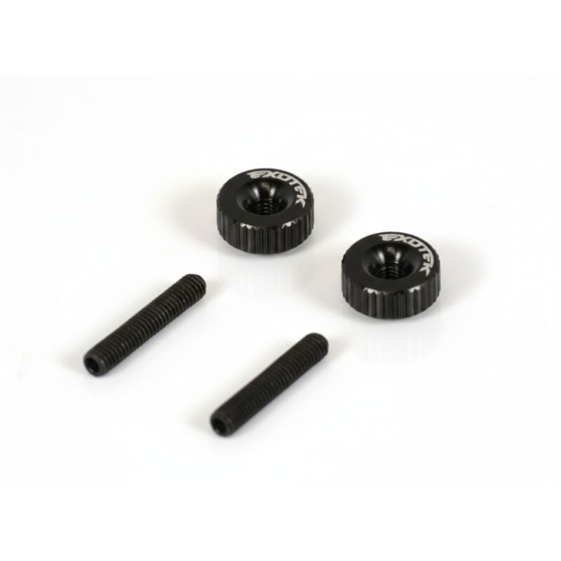 Exotek Twist Nuts Rändelmuttern M3 Aluminium 2 Stück schwarz / EXO1191BLK