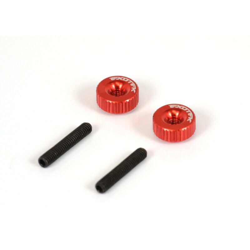 Exotek Twist Nuts Rändelmuttern M3 Aluminium 2 Stück rot / EXO1191RED