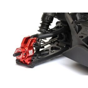 Exotek HD Stahl-CVD-Set 50,5 mm hinten mit Alu-Klemm-Radmitnehmern rot, für Arrma Typhon GROM & Granite GROM / EXO2286