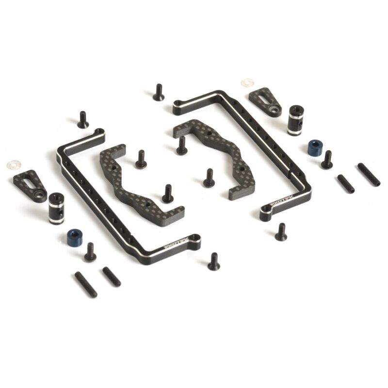 Exotek Shorty-Akkuhalter-Set 7075 Aluminium & Carbon, für Team Associated RC10 / EXO2365