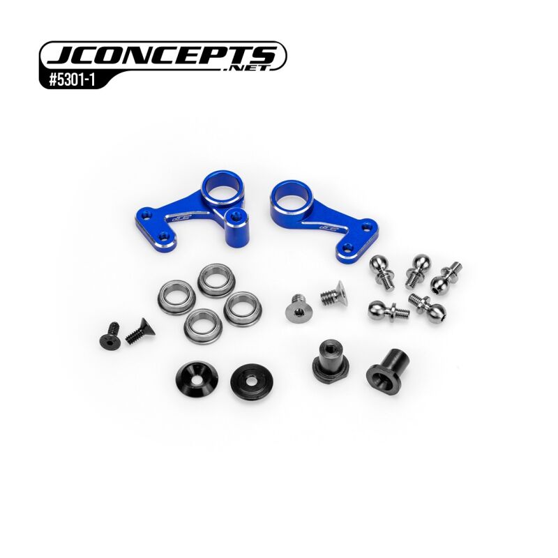 JConcepts - RC10 1989 Stealth, aluminum steering bellcranks, set - blue (Fits: RC10 1989 Masami) / JCO5301-1