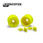 JConcepts Mono - RC10 2.0" rear wheel, yellow - 2pc (Fits: RC10, 1/4" and 3/16" rear axle | 2.0” buggy rear tires) / JCO3479Y