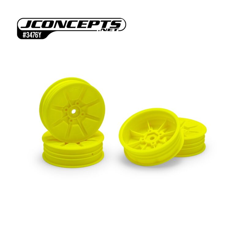 JConcepts Pioneer - 2.2" 2wd buggy slim front wheel, yellow - 4pcs / JCO3476Y