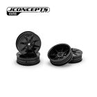 JConcepts Pioneer 2.2" 2WD Buggy Slim-Vorderfelgen, mattschwarz, 4 Stück / JCO3476B