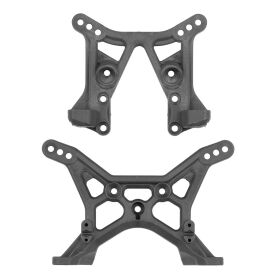 Team Associated RB10 Retro Shock Tower Set, Grau / AE91235