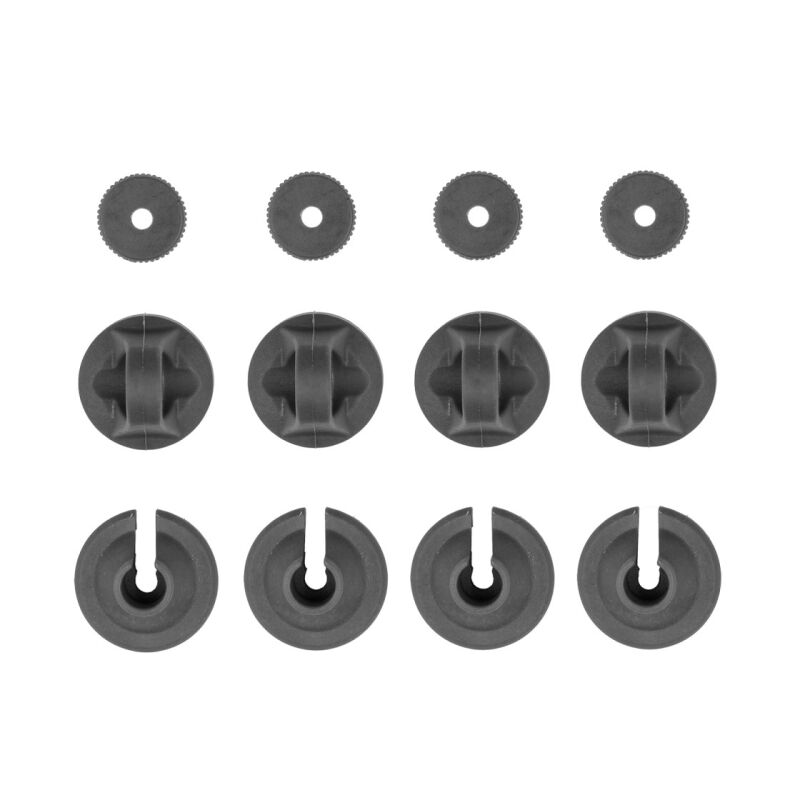 Team Associated RB10 Retro Shock Spring Cups and Caps, Grau / AE91243