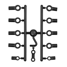 Team Associated RC10 Shock Rod End Set, Schwarz / AE7837