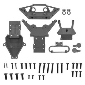 Team Associated Rival MT10 Factory Team Skid Plates, Gray...