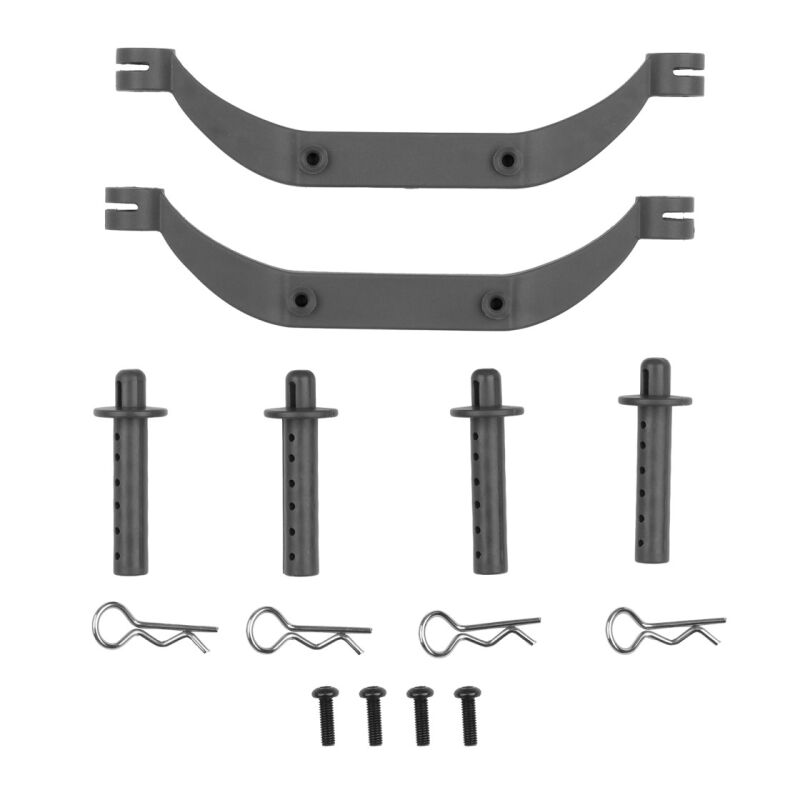 Team Associated Rival MT10 Factory Team Body Mount Set, Gray / AE25889