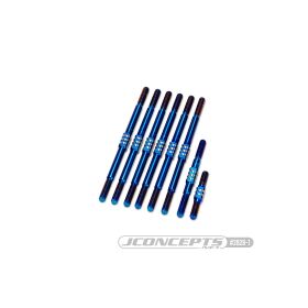 JConcepts RC10T Fin Titan Turnbuckle Set, 8pc - Blau /...