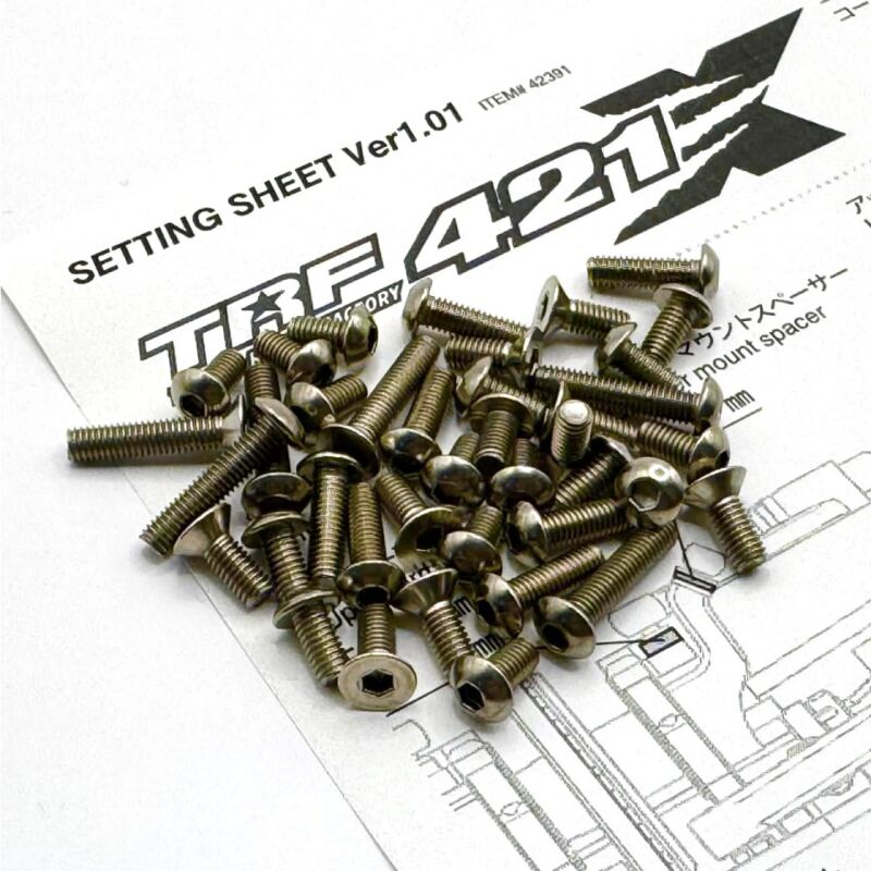 Hiro Seiko TRF421X Titan Hex Socket Screw Set (119 Stück) / HS-38102