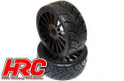 HRC Racing Reifen - 1/8 Buggy - montiert - Gelbe Felgen - Sechskant - Rally Game SPORT Radials
