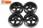 Team Magic Reifen - 1/10 Drift - montiert - 5 Spoke Felgen - Sechskant - 45° - hart