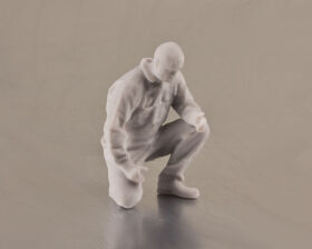 Krick Figur Arbeiter kniehend 3 D Resin 1