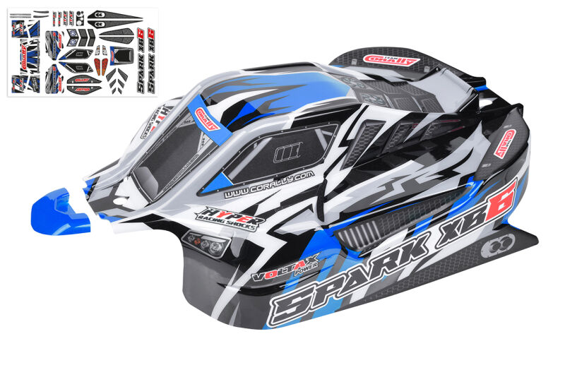 Team Corally Polycarbonate Karosserie Spark XB6 geschnitten Dekorbogen (1 Stück)