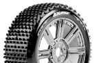 Louise RC B-Hornet 1:8 Buggy Reifen Fertig verklebt Speichen Felgen Schwarz Chrom Hex 17 mm 1 Paar