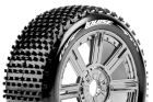 Louise RC B-Hornet 1:8 Buggy Reifen Fertig verklebt Speichen Felgen Schwarz Chrom Hex 17 mm 1 Paar