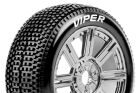 Louise RC B-Viper-JA 1:8 Buggy Reifen Fertig verklebt Speichen Felgen Schwarz Chrom Hex 17 mm 1 Paar