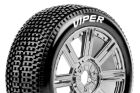 Louise RC B-Viper-JA 1:8 Buggy Reifen Fertig verklebt Speichen Felgen Schwarz Chrom Hex 17 mm 1 Paar