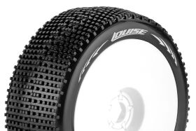Louise RC B-Groove 1:8 Buggy Reifen Fertig verklebt Felgen Weiss Hex 17 mm 1 Paar