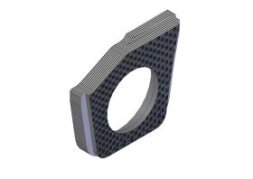 KM 4mm Vordere Karbon Riemenspannungs Hub Halter links /...