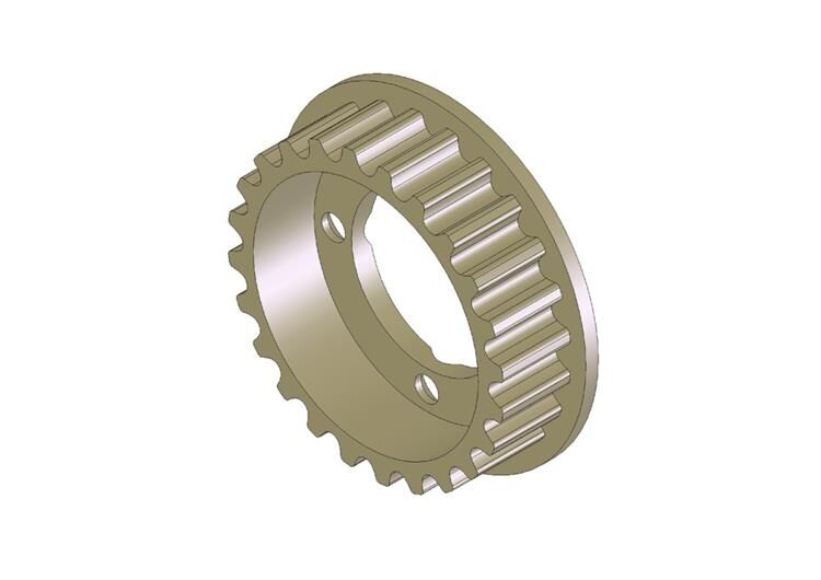 KM Aluminium Vorderes Diff. Riemenrad 24T + Schrauben (M2x5) / HK460-24T