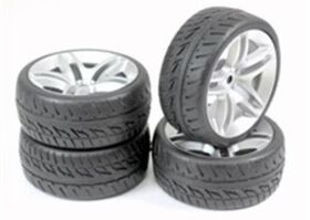 ABSiMA Räderset Onroad "10-Speichen / Profil" silber 1:10 (4 St.) / 2510005