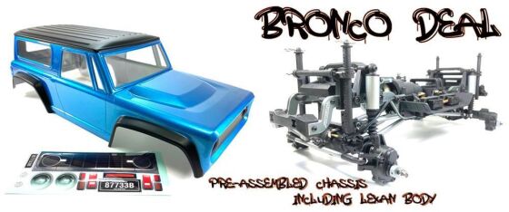 "CR3.4" 4WD Chassis inkl. Bronco Style Body Blau / 12014-Blau