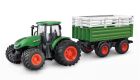 Traktor mit Viehtransporter, Sound & Licht, 1:24 RTR grün / 22636