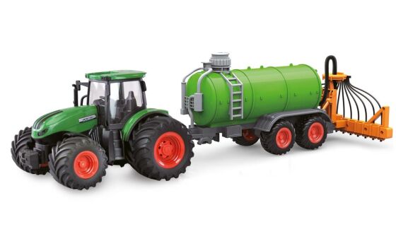 Traktor mit Güllefass, Sound & Licht, 1:24 RTR grün / 22637