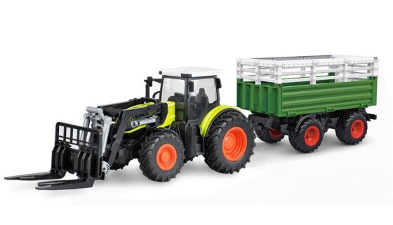 Traktor mit XL-Zubehörpaket, Licht & Sound, 1:24 RTR grün / 22641